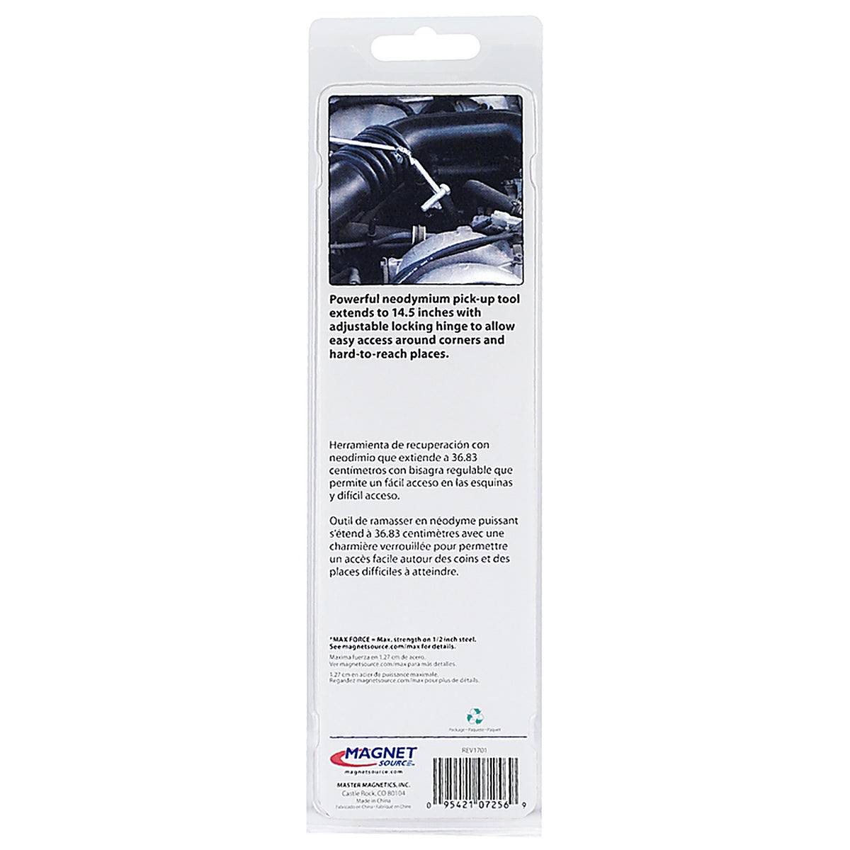 Master Magnetics - 7256 - 14.5 in. Telescoping Magnetic Pick-Up Tool 3 lb. pull Silver