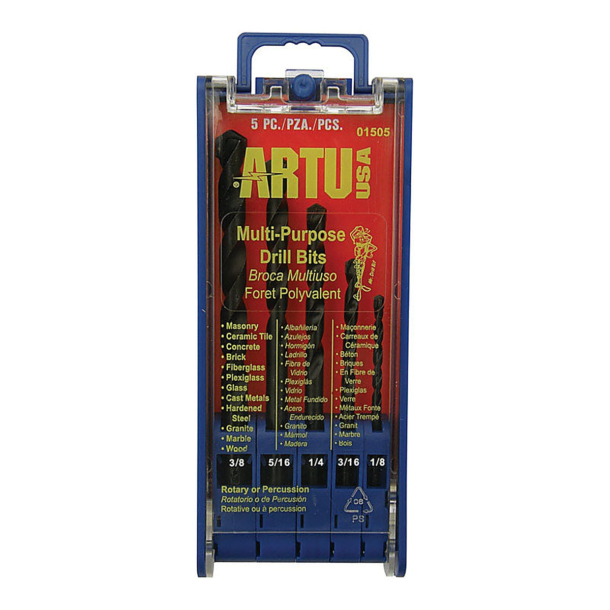 Artu - 1505 - Tungsten Carbide Tipped Drill Bit Set 5/pc.