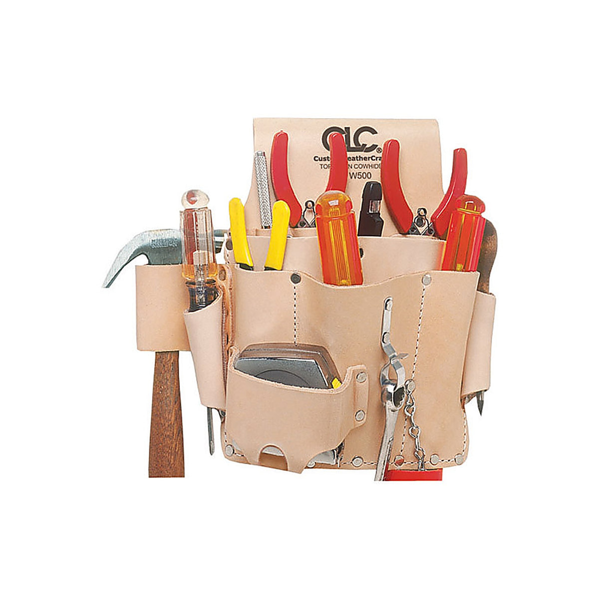 CLC - W500 - 8 pocket Leather Electrician's Pouch 11.3 in. L x 11.3 in. H Tan