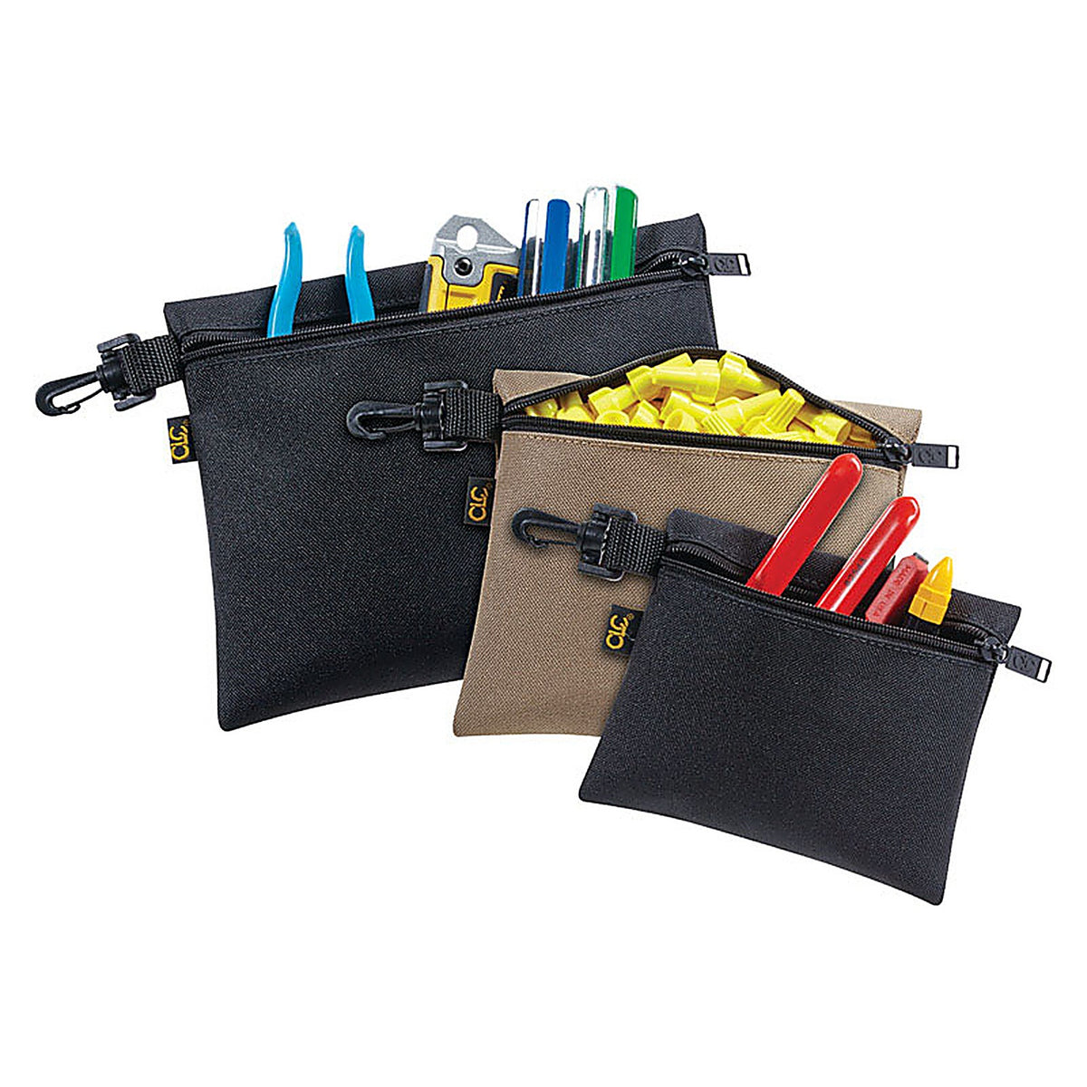 CLC - 1100 - 1.5 in. W X 9 in. H Polyester Tool Pouch Set Assorted 3 pc