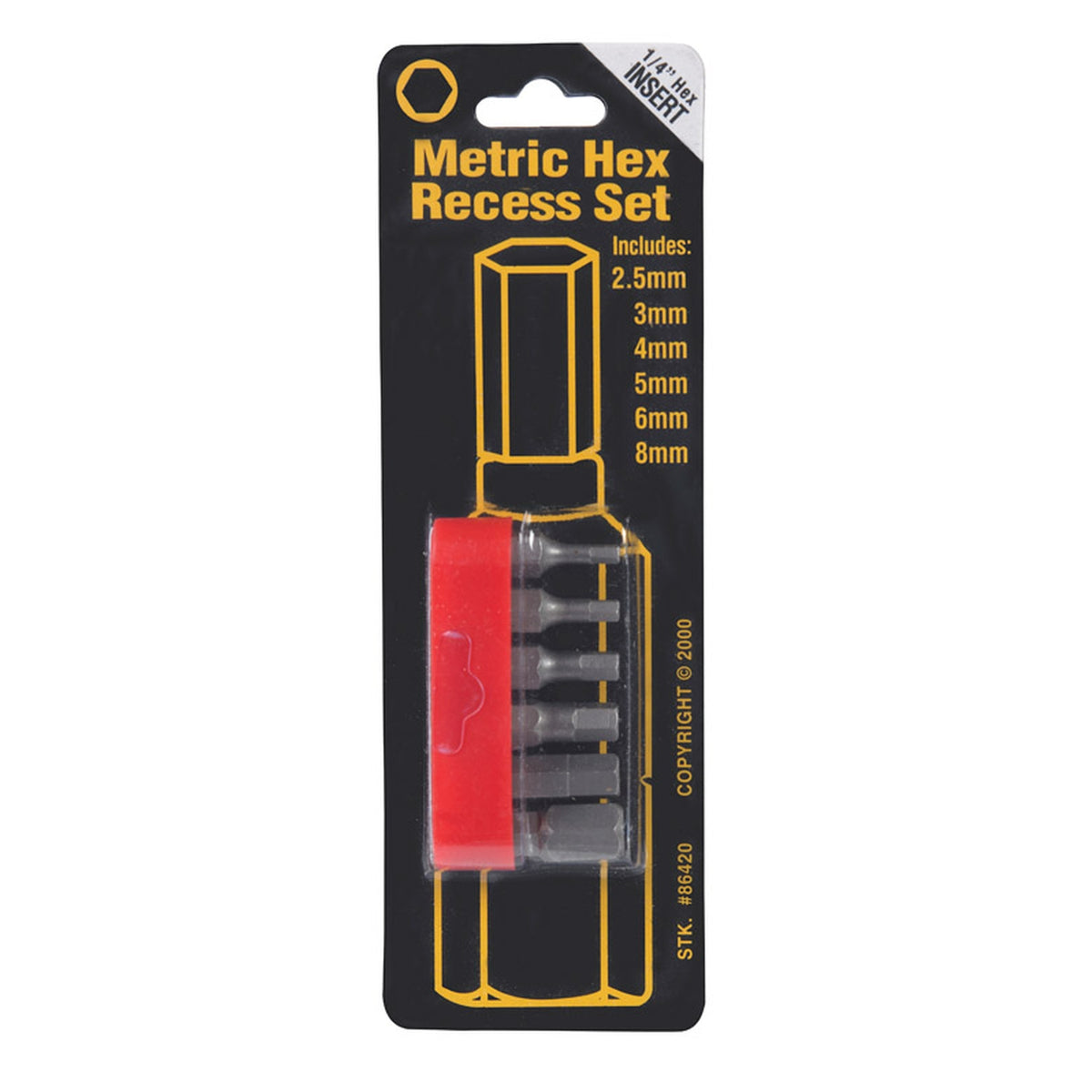 Best Way Tools - 86420 - Hex Recessed Metric 2.5 mm-8 mm Assorted 1/4 x 1 in. L Screwdriver Bit Carbon Steel