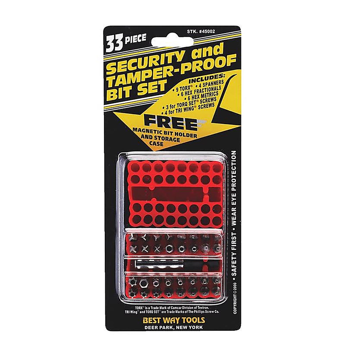 Best Way Tools - 45002 - Hex 1 in. L Security Bit Set Carbon Steel 33 pc