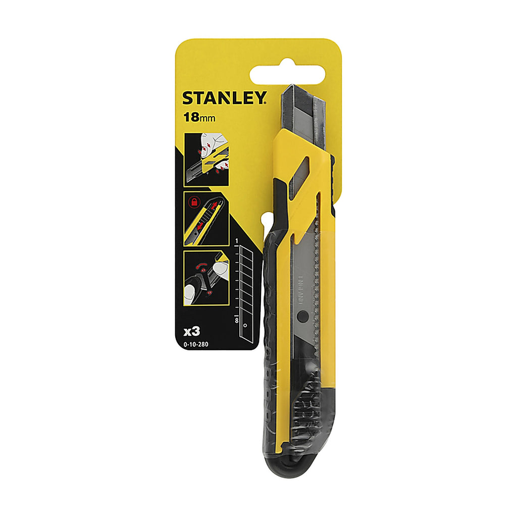 Stanley - 10-280 - Retractable Snap-Off Utility Knife Black/Yellow - 1/Pack