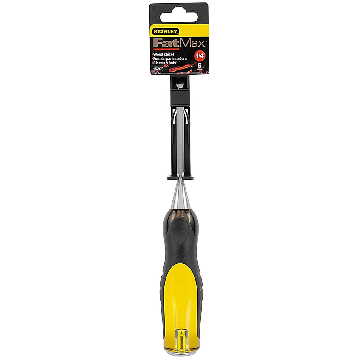 Stanley - 16-973 - FatMax Thru-Tang 1/4 in. W Steel Wood Chisel Black/Yellow - 1/Pack