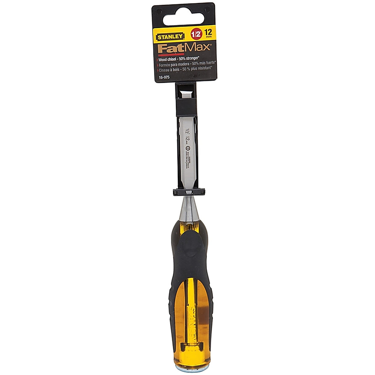 Stanley - 16-975 - FatMax Thru-Tang 1/2 in. W Steel Wood Chisel Black/Yellow - 1/Pack