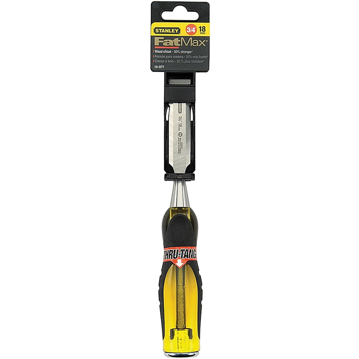 Stanley - 16-977 - FatMax Thru-Tang 3/4 in. W Steel Wood Chisel Black/Yellow - 1/Pack