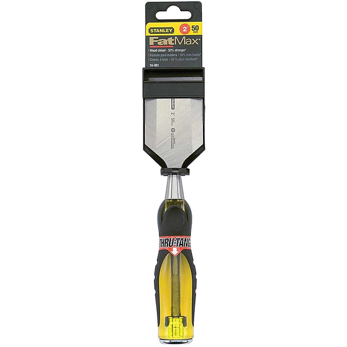 Stanley - 16-981 - FatMax Thru-Tang 2 in. W Steel Wood Chisel Black/Yellow - 1/Pack