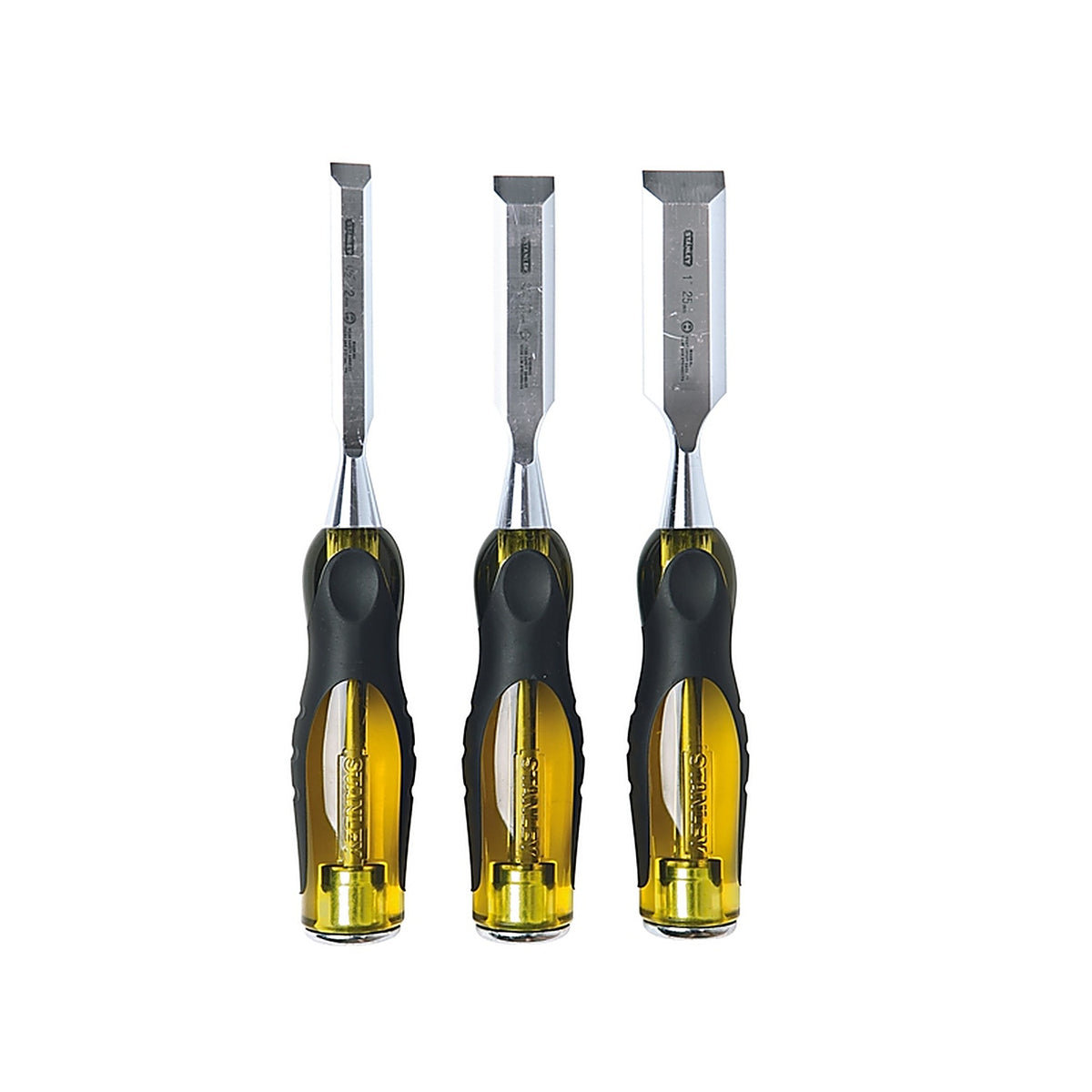 Stanley - 16-970 - FaxMax Thru-Tang Steel Wood Chisel Set Black/Yellow - 3/Pack
