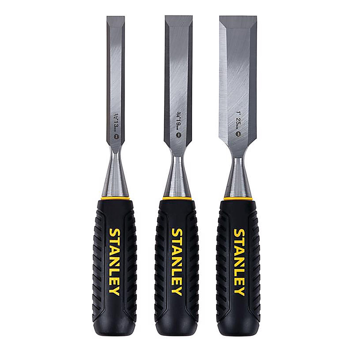 Stanley - STHT16727 - 150 Series Forged Steel Wood Chisel Set Black/Yellow - 3/Pack