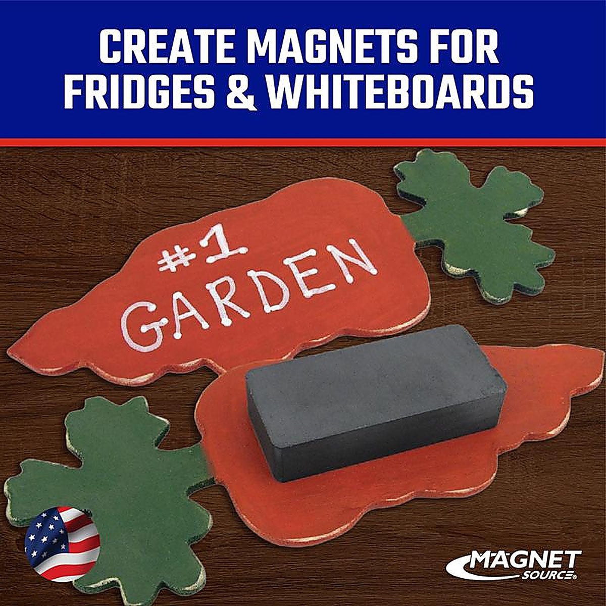 Master Magnetics - 7044 - 1.875 in. Ceramic Block Magnets 3 lb. pull 3.4 MGOe Black 2/pc.