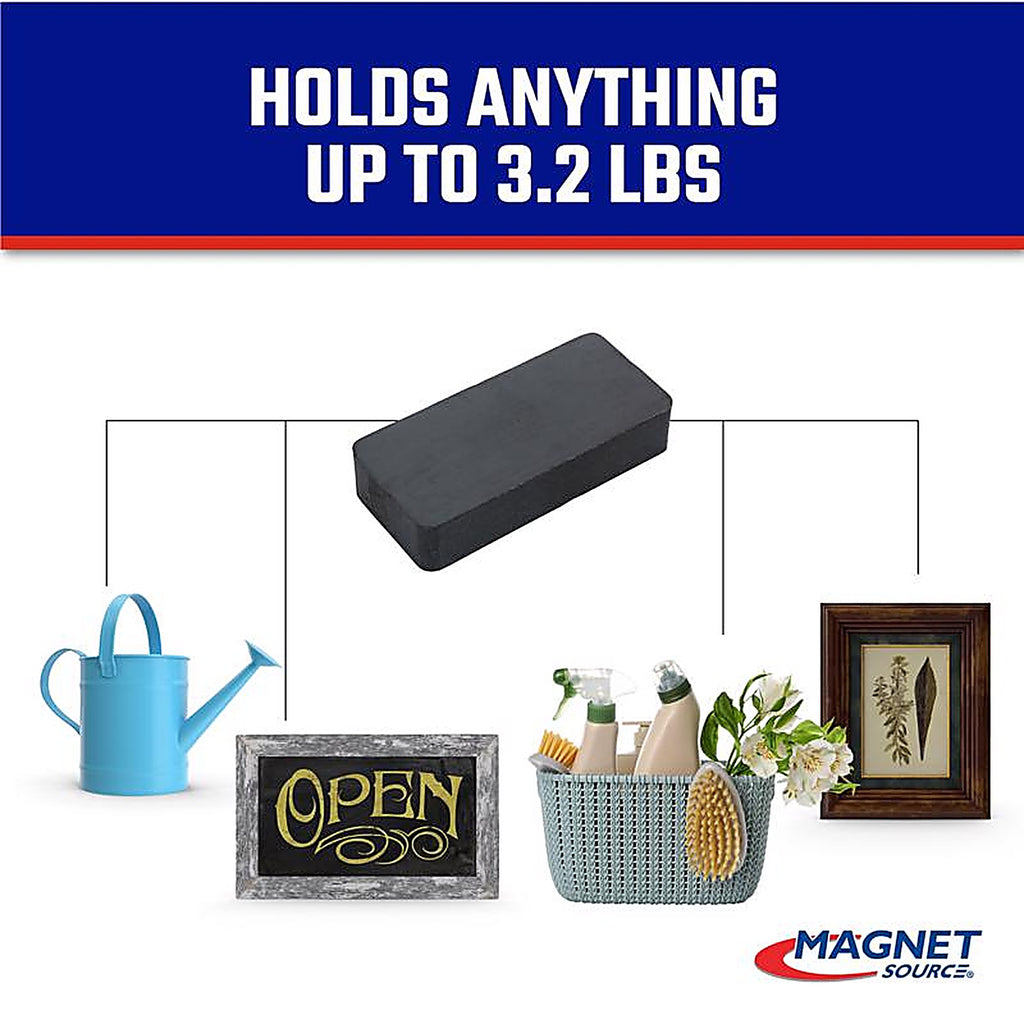 Master Magnetics - 7001 - .875 in. Ceramic Block Block Magnets 0.6 lb. pull 3.4 MGOe Black 8/pc.