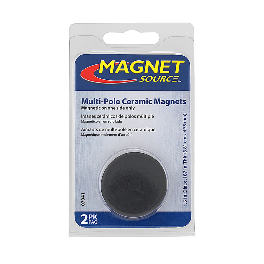Master Magnetics - 7041 - .187 in. Ceramic Disc Magnets 0.7 lb. pull 1.05 MGOe Black 2/pc.
