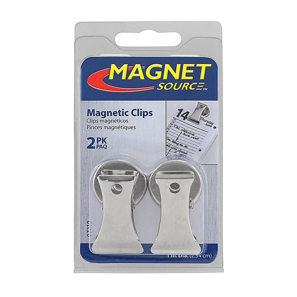 Master Magnetics - 7219 - 1.8 in. Ceramic Clip Magnetic Clips 3 lb. pull 3.4 MGOe Silver 2/pc.
