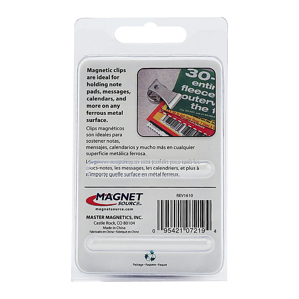 Master Magnetics - 7219 - 1.8 in. Ceramic Clip Magnetic Clips 3 lb. pull 3.4 MGOe Silver 2/pc.