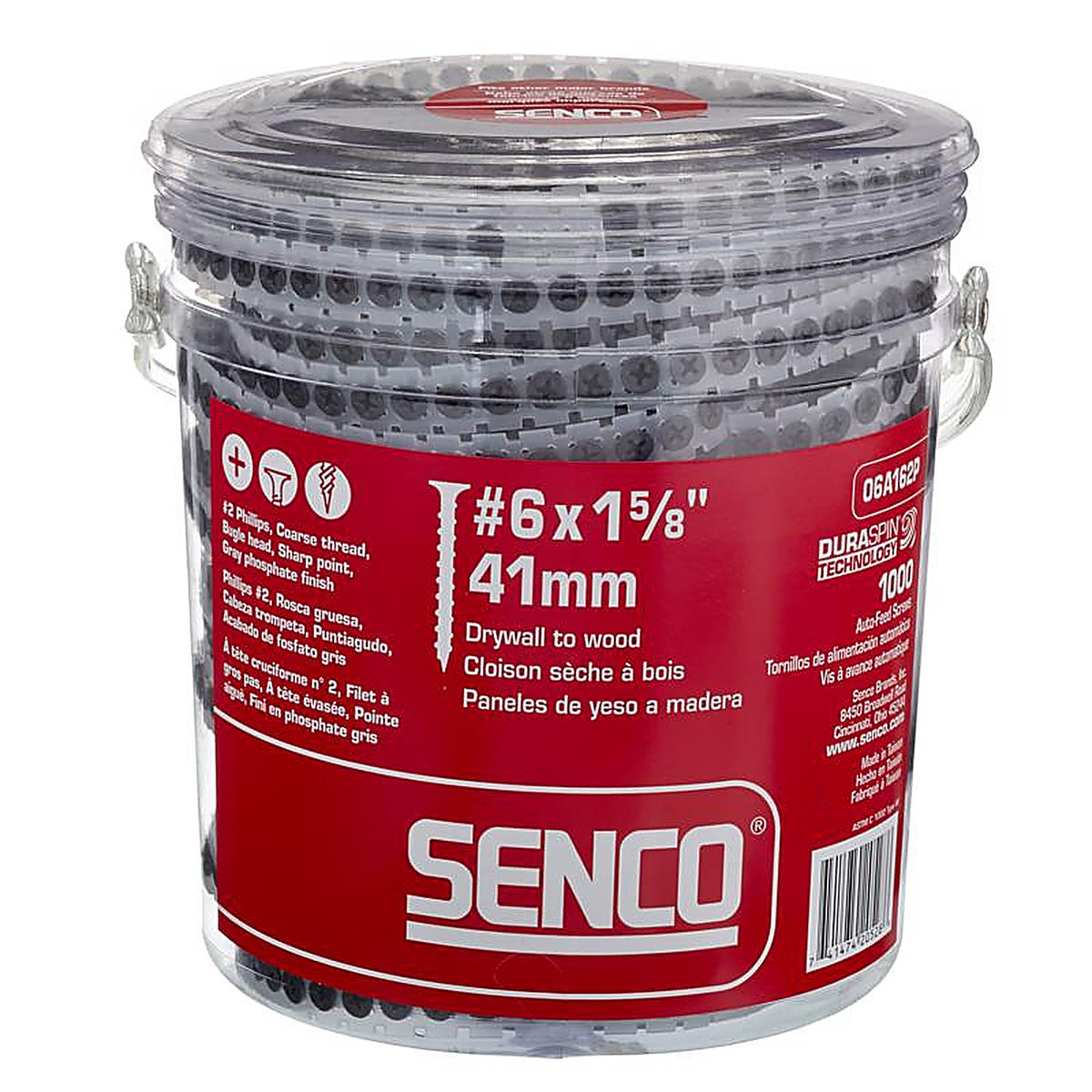 Senco - 06A162P - DuraSpin No. 6 x 1-5/8 in. L Phillips Drywall Screws 1000 lb. - 1000/Pack