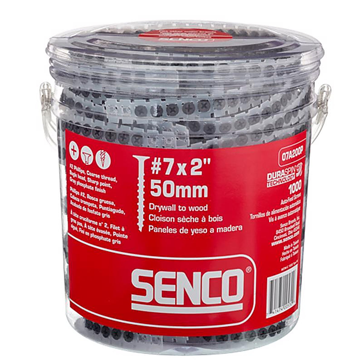 Senco - 07A200P - DuraSpin No. 7 x 2 in. L Phillips Collated Drywall Screws - 1000/Pack