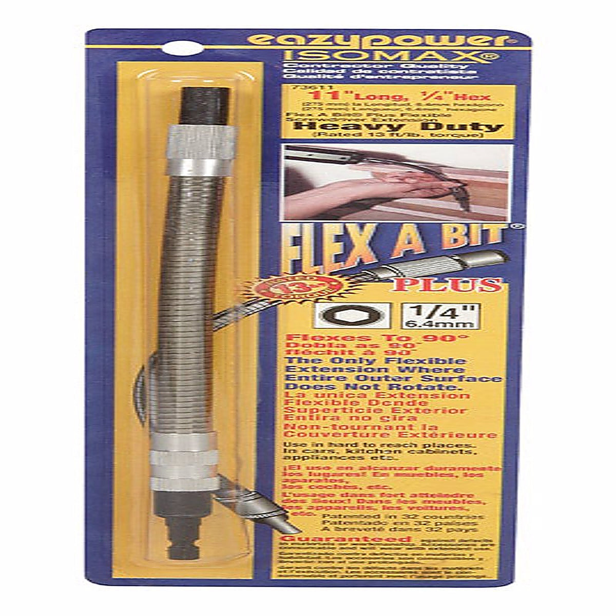 Eazypower - 73611 - Isomax 11 in. Steel Extension 1/4 in. Hex Shank 1/pc.