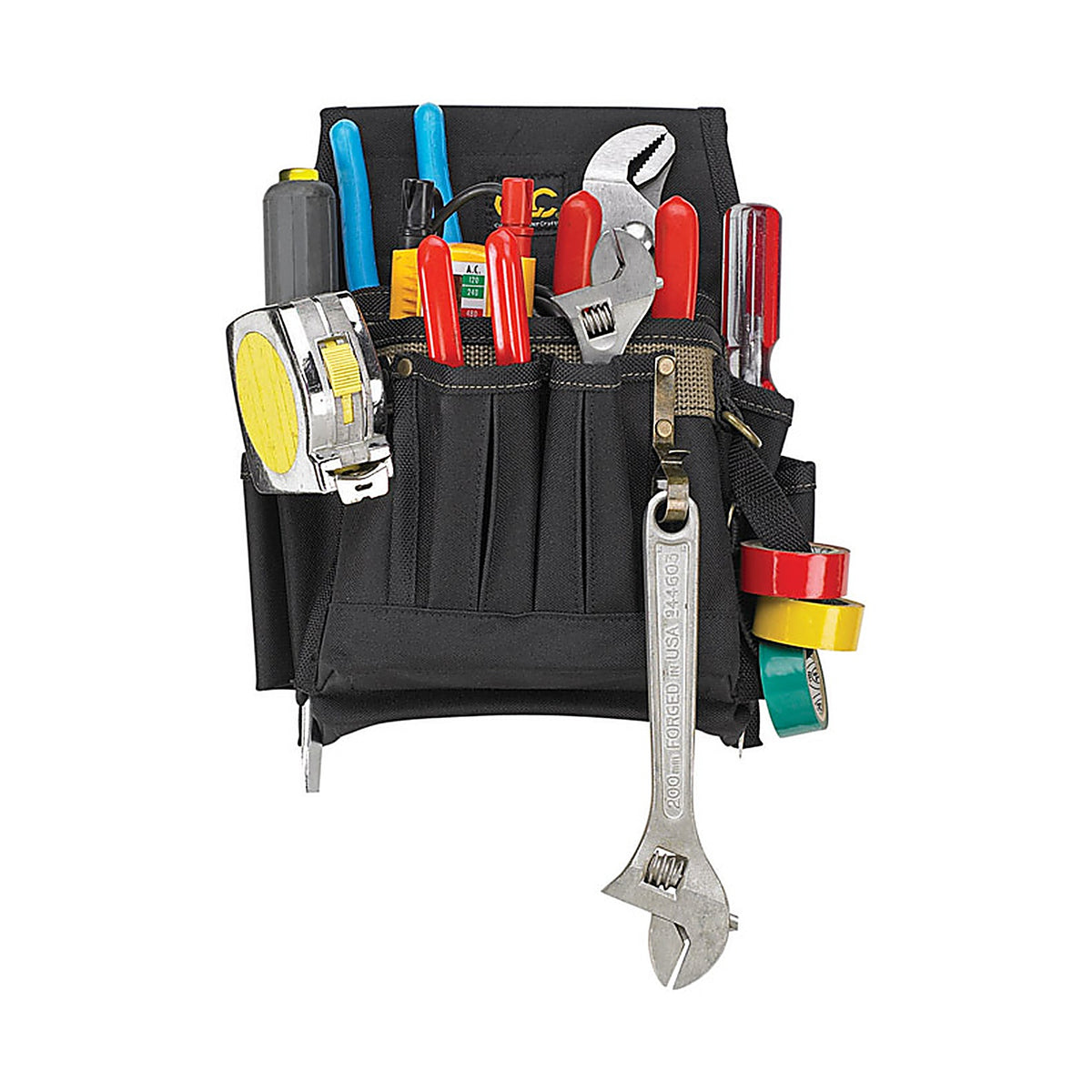 CLC - 1505 - 3.5 in. W x 11 in. H Polyester Electrician's Pouch 10 pocket Black/Tan 1 pc