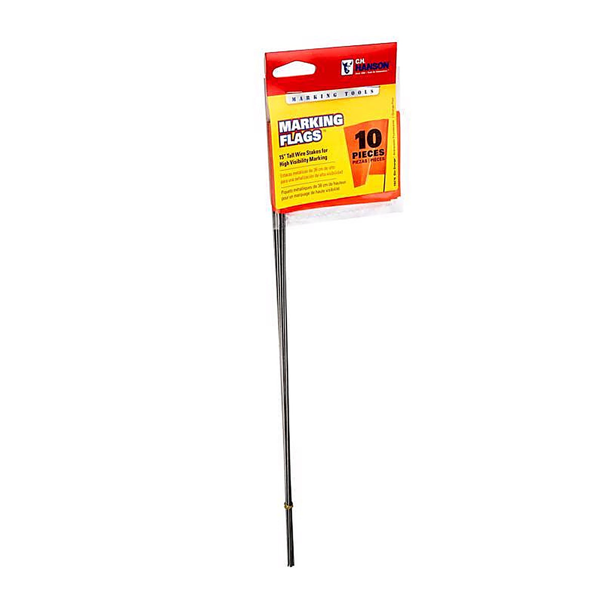 C.H. Hanson - 15275 - 15 in. Orange Marking Flags Polyvinyl - 10/Pack
