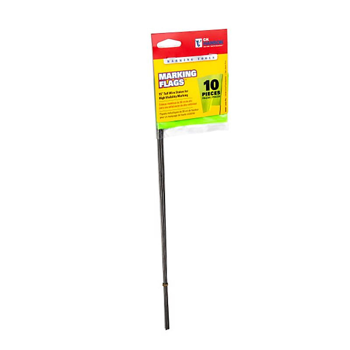 C.H. Hanson - 15067 - 15 in. Fluorescent Lime Marking Flags Polyvinyl - 10/Pack