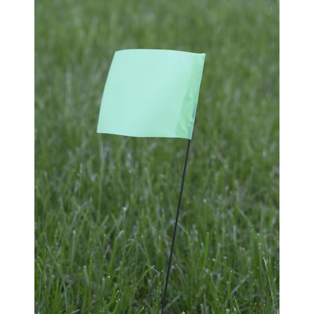 C.H. Hanson - 15067 - 15 in. Fluorescent Lime Marking Flags Polyvinyl - 10/Pack