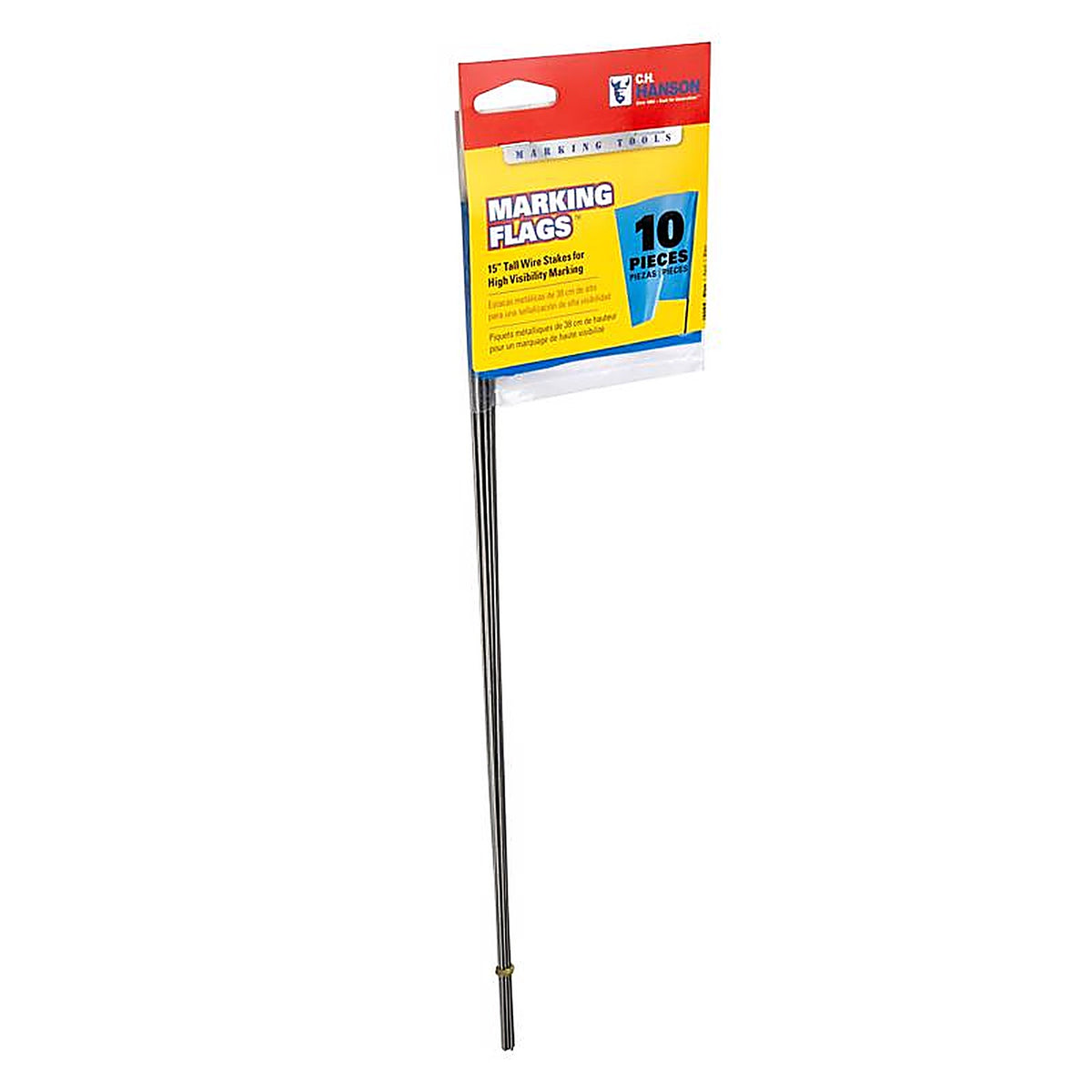 C.H. Hanson - 15068 - 15 in. Blue Marking Flags Polyvinyl - 10/Pack