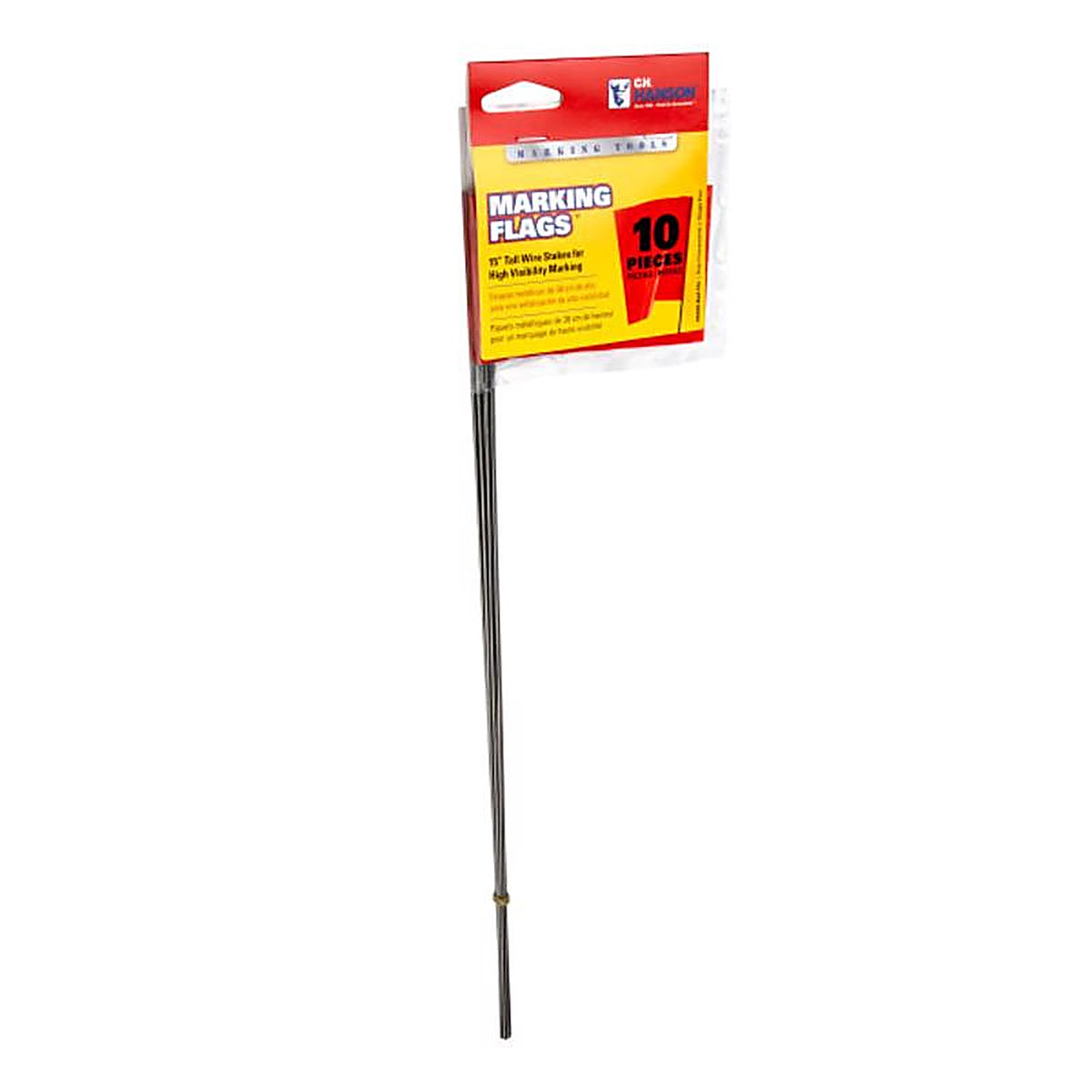 C.H. Hanson - 15065 - 15 in. Fluorescent Red Marking Flags Polyvinyl - 10/Pack