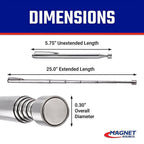 Master Magnetics - 7228 - The Magnet Source 25.5 in. Telescoping Magnetic Pick Up Tool Magnetic Pick-Up and Pointer Tool
