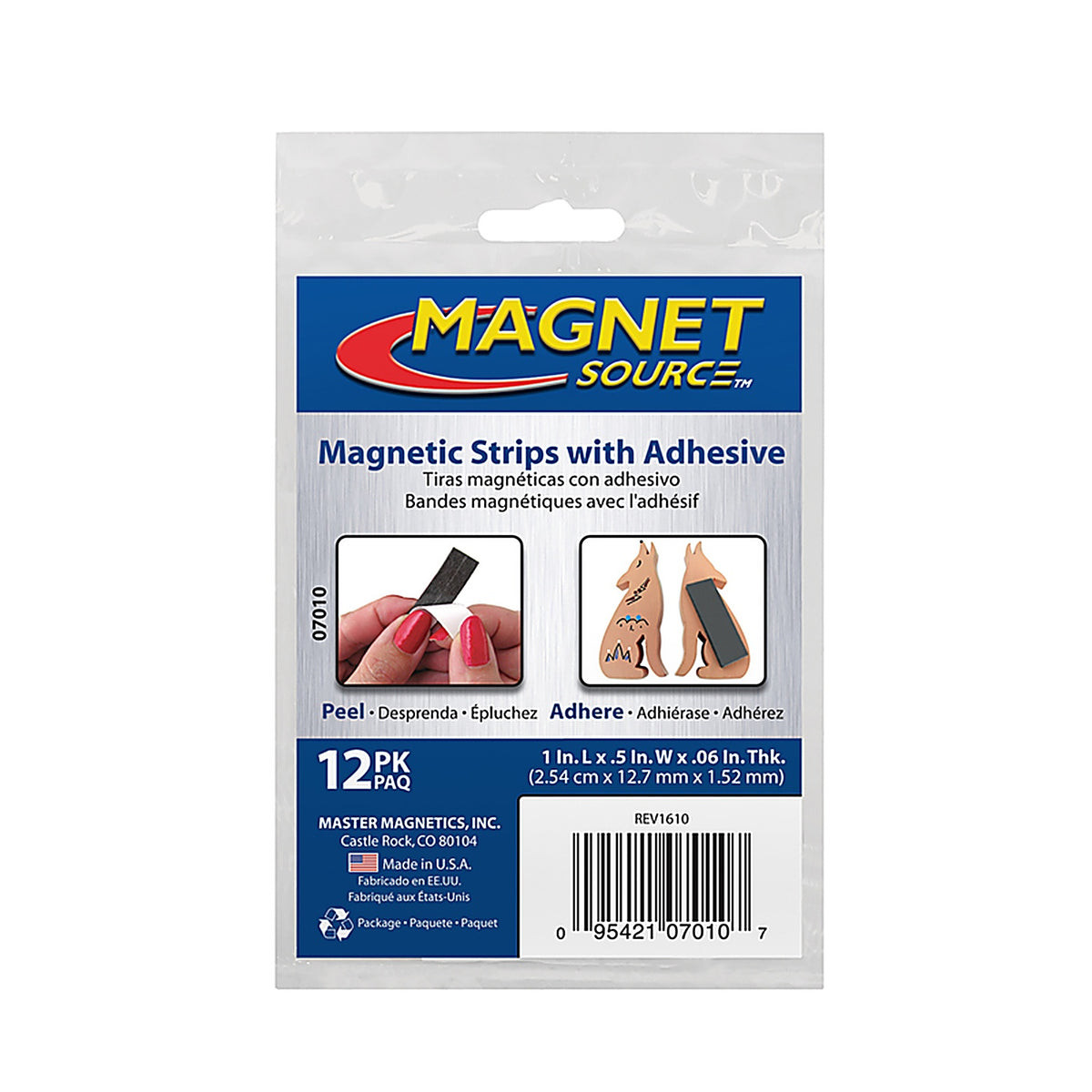 Master Magnetics - 7010 - 2 in. W x 3 in. L Magnetic Tape Strips Black