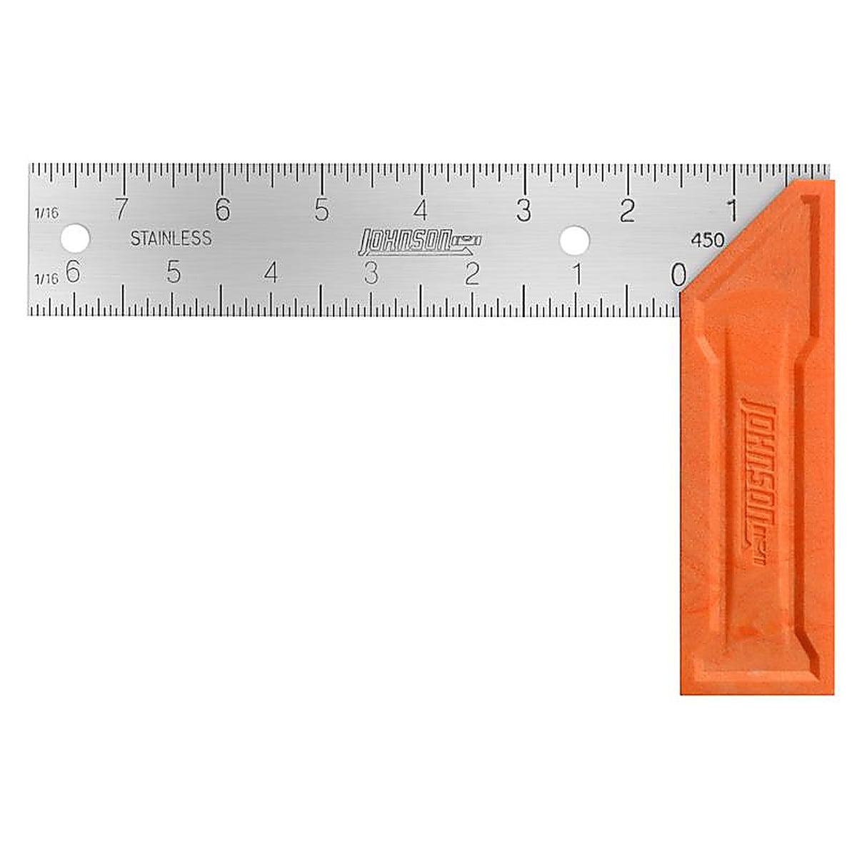 Johnson - 450 - 8 in. L x 5-1/8 in. H Polystyrene Try Square Black/Gray