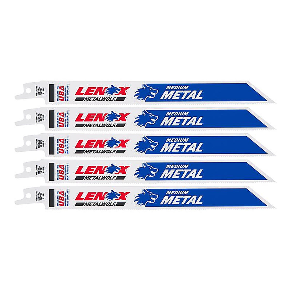 Lenox - 20578818R - 8 in. Bi-Metal Reciprocating Saw Blade 18 TPI - 5/Pack