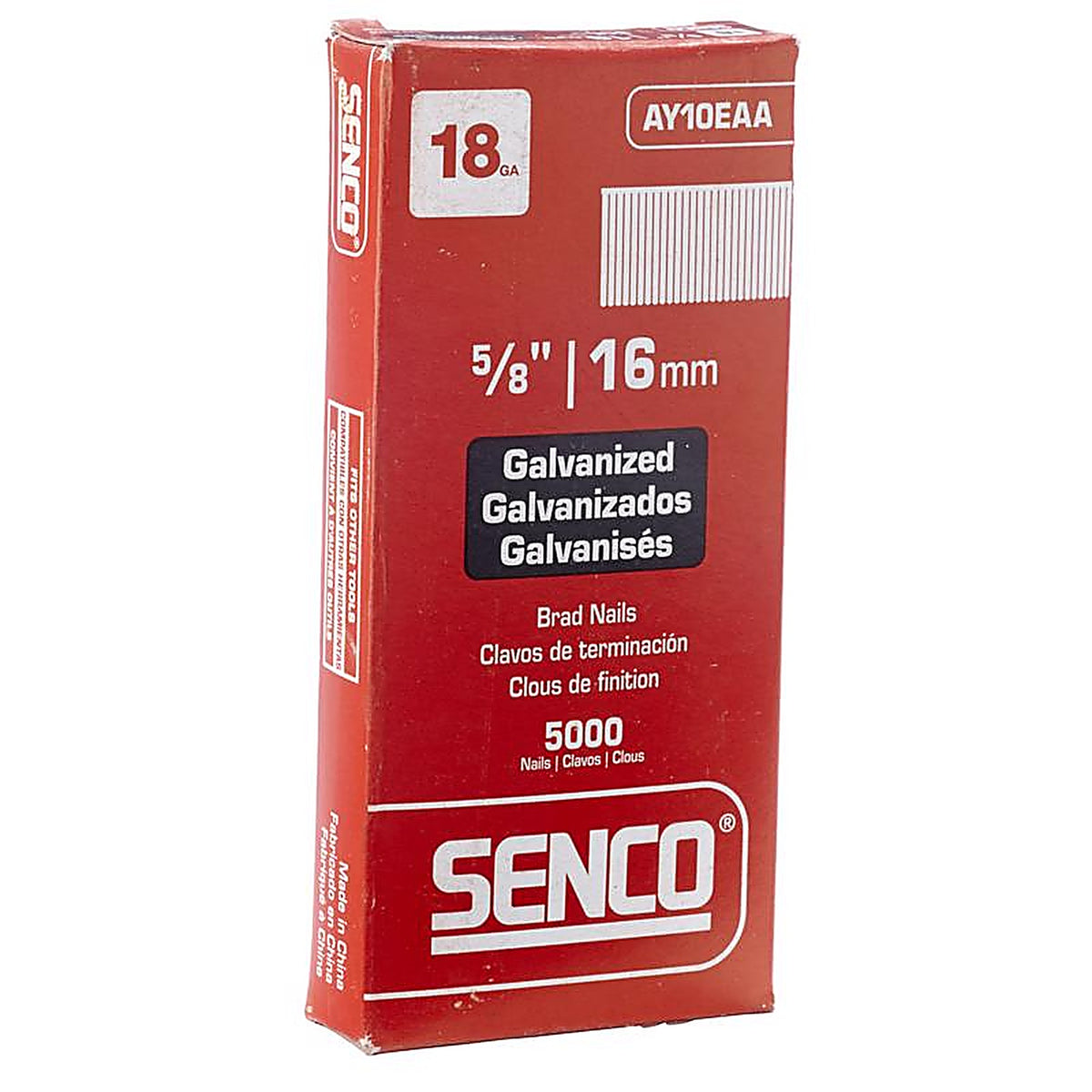 Senco - AY10EAA - 5/8 in. 18 Ga. Straight Strip Brad Nails Smooth Shank - 5000/Pack