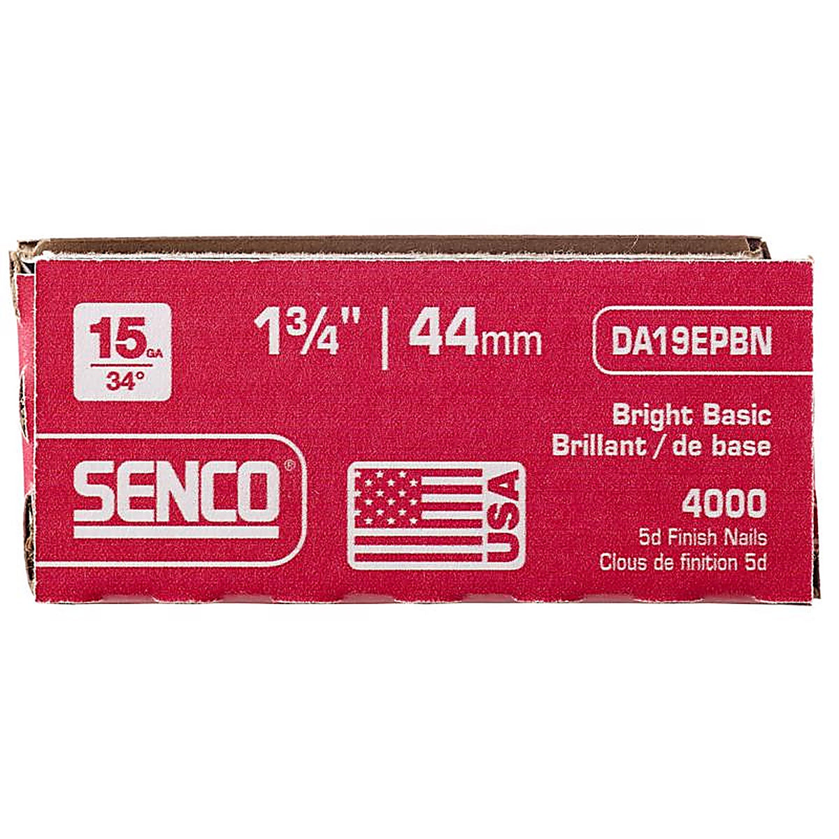 Senco - DA19EPBN - 1-3/4 in. L X 15 Ga. Angled Strip Bright Finish Nails 34 deg 4000 pk
