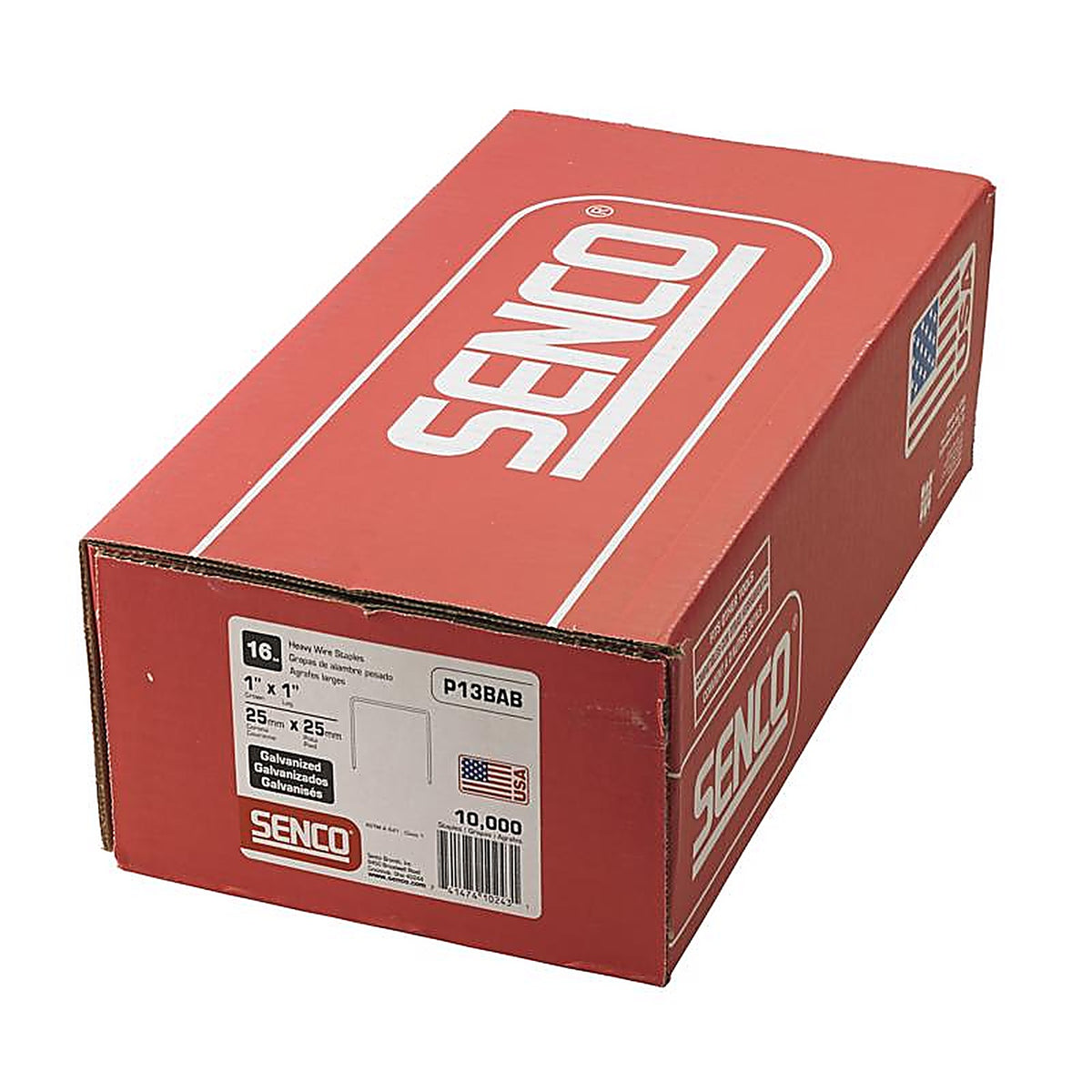 Senco - P13BAB - 1 in. W x 1 in. L 16 Ga. Wide Crown Heavy Wire Staples 10000/Pack