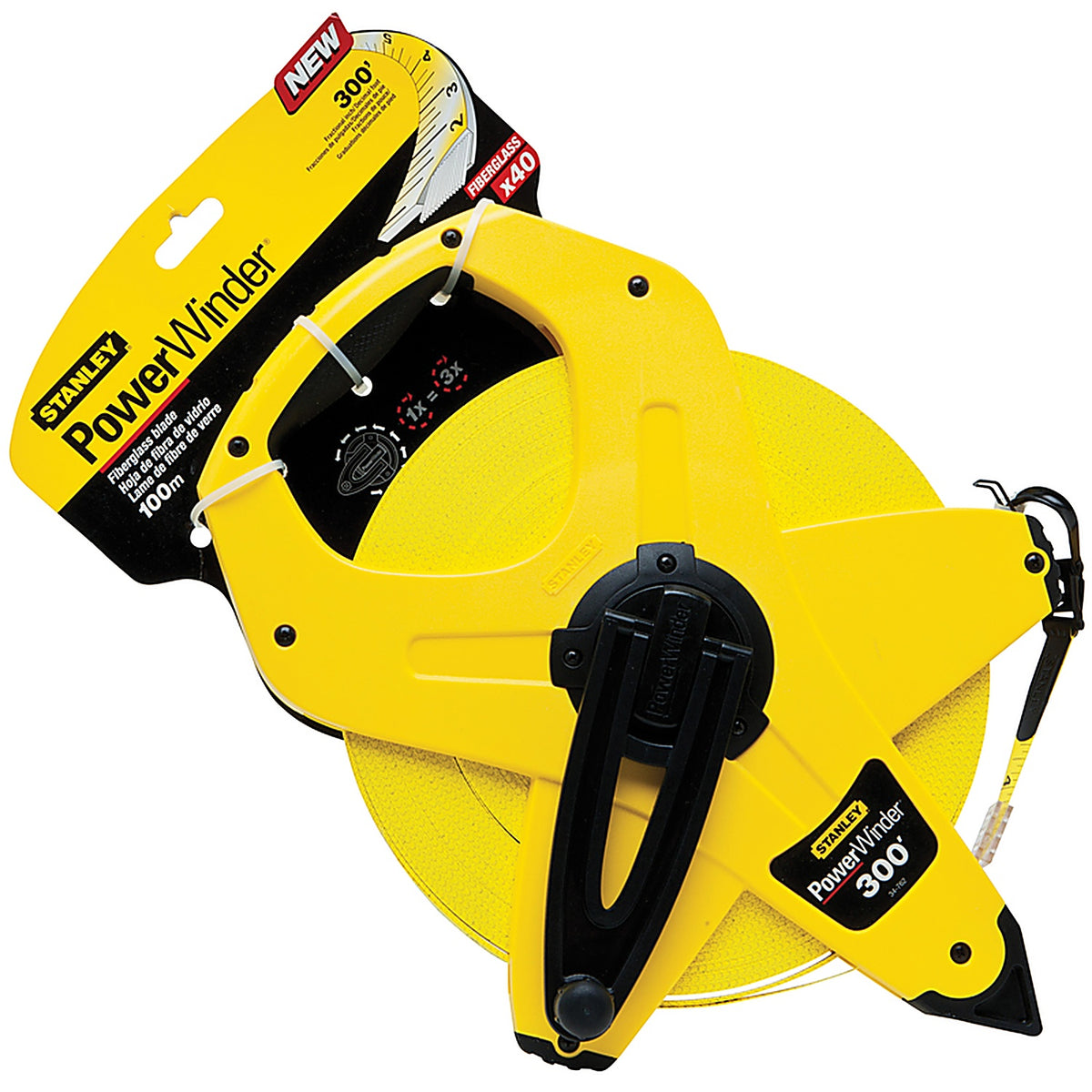 Stanley - 34-762 - PowerWinder 300 ft. L x 0.5 in. W Long Tape Measure - 1/Pack