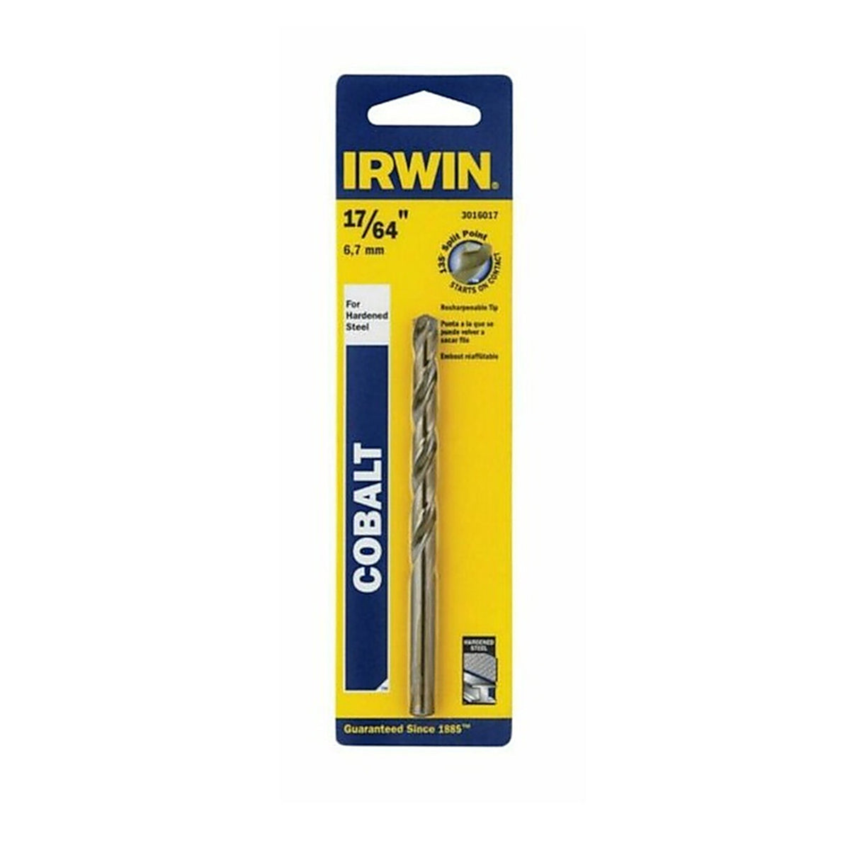 Irwin - 3016017 - 17/64 in. x 4-1/8 in. L Cobalt Steel Drill Bit 1/pc.