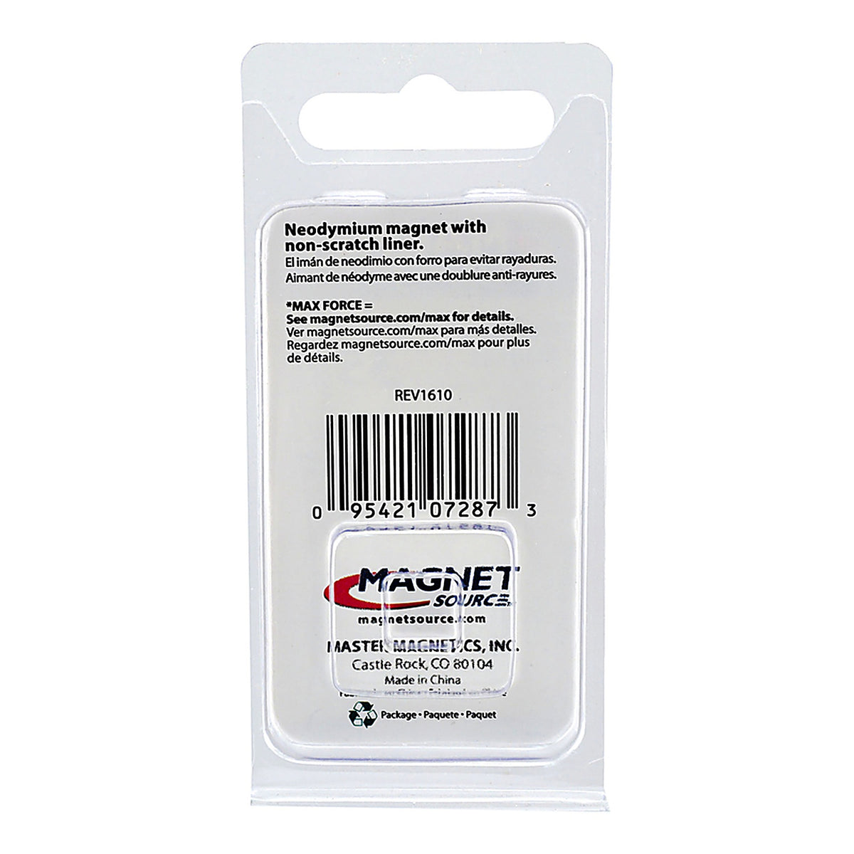 Master Magnetics - 7287 - 1-1/8 in. Neodymium Round Magnet with Ring 35 lb. pull Silver 1/pc.
