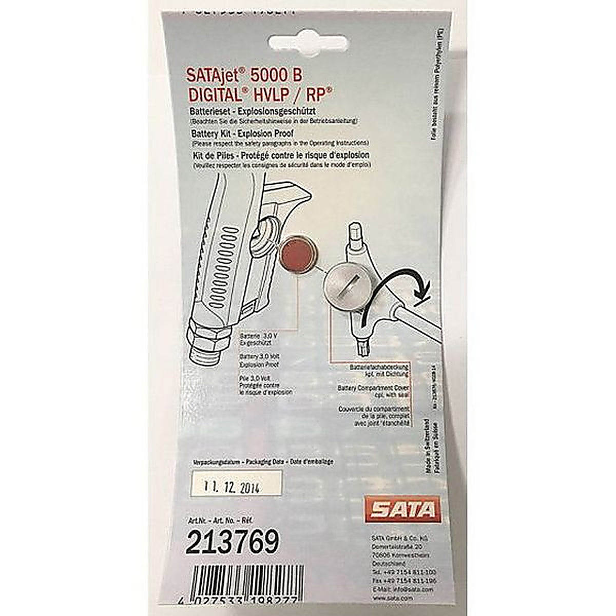 SATA - 213769 - Battery Kit, Use with: SATAjet 5000 B Spray Gun