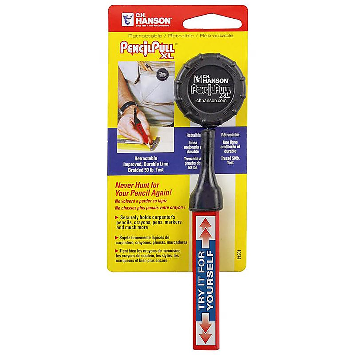 C.H. Hanson - 10574 - 3.5 in. L Retractable Pencil Pull Black 1 pc