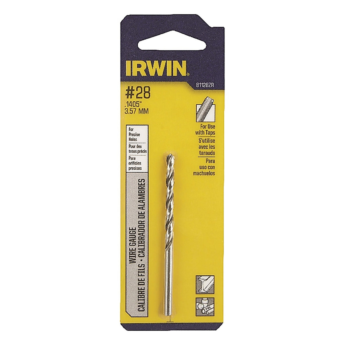 Irwin - 81128ZR - 1-3/4 in. x 2-7/8 in. L High Speed Steel Wire Gauge Bit 1/pc.