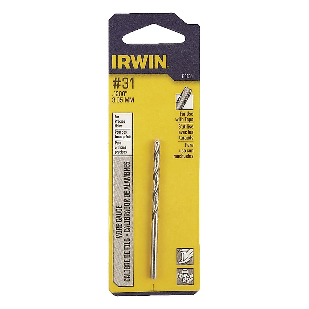Irwin - 81131 - 1-5/8 in. x 2-3/4 in. L High Speed Steel Wire Gauge Bit 1/pc.
