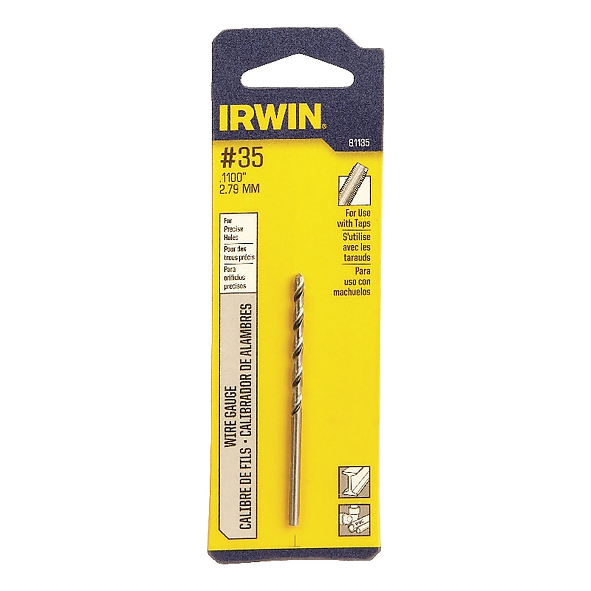 Irwin - 81135 - 1-1/2 in. x 2-5/8 in. L High Speed Steel Wire Gauge Bit 1/pc.