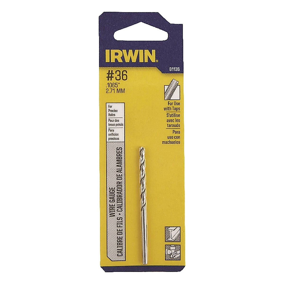 Irwin - 81136 - 1-7/16 in. x 2-1/2 in. L High Speed Steel Wire Gauge Bit 1/pc.