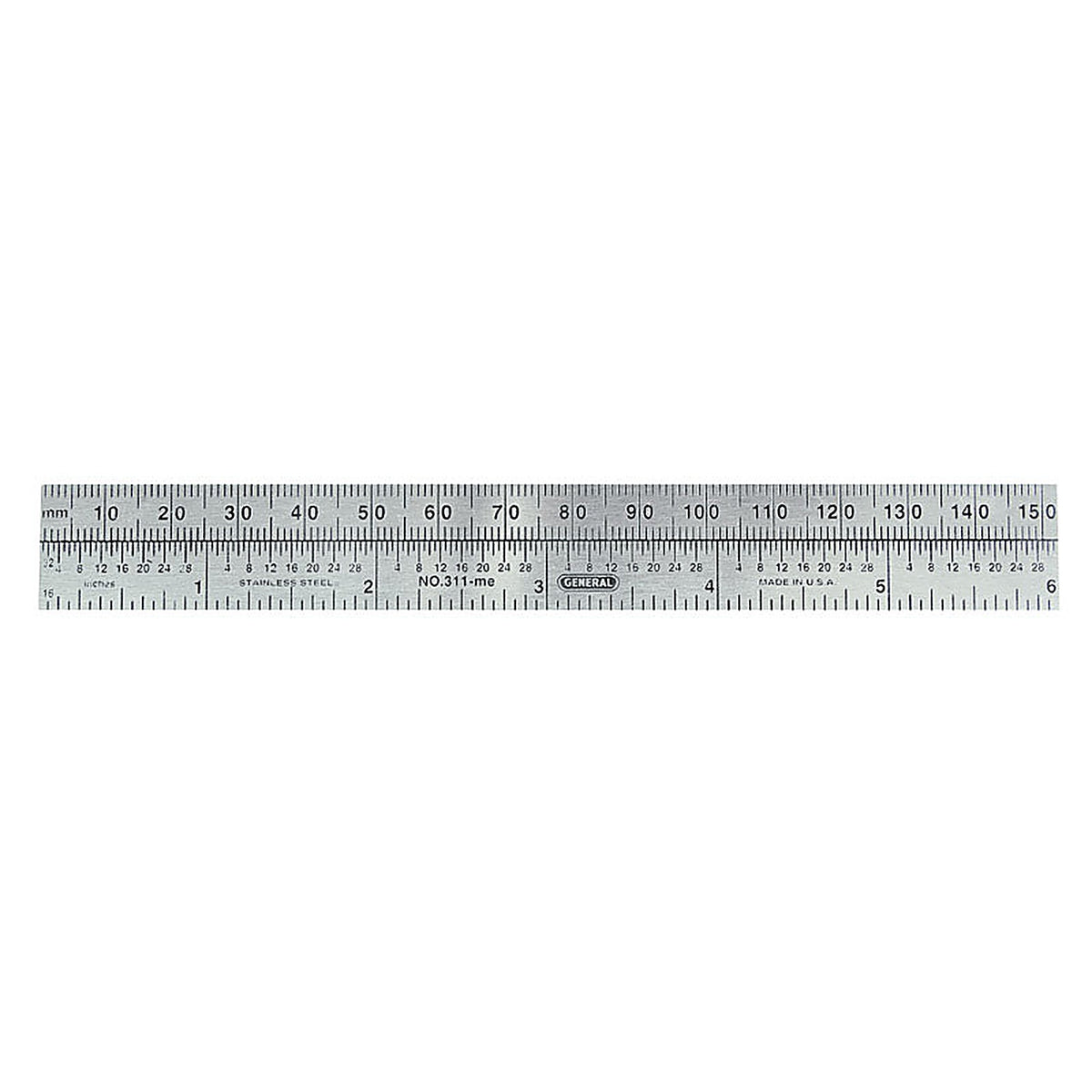General Tools - 311-ME - 6 in. L x 3/4 in. W Stainless Steel Precision Pocket Rule Metric