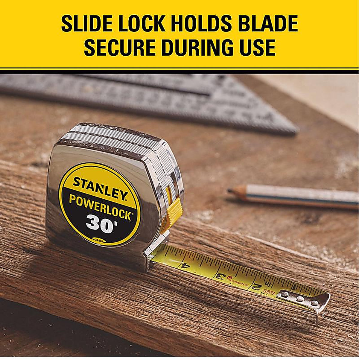 Stanley - 33-430 - PowerLock 30 ft. L x 1 in. W Tape Measure - 1/Pack