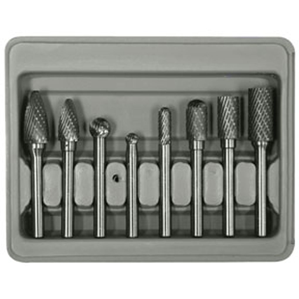 Astro Pneumatic - 2181 - 8 Piece Double Cut Carbide Rotarty Burr Set with 1/4 in Shank