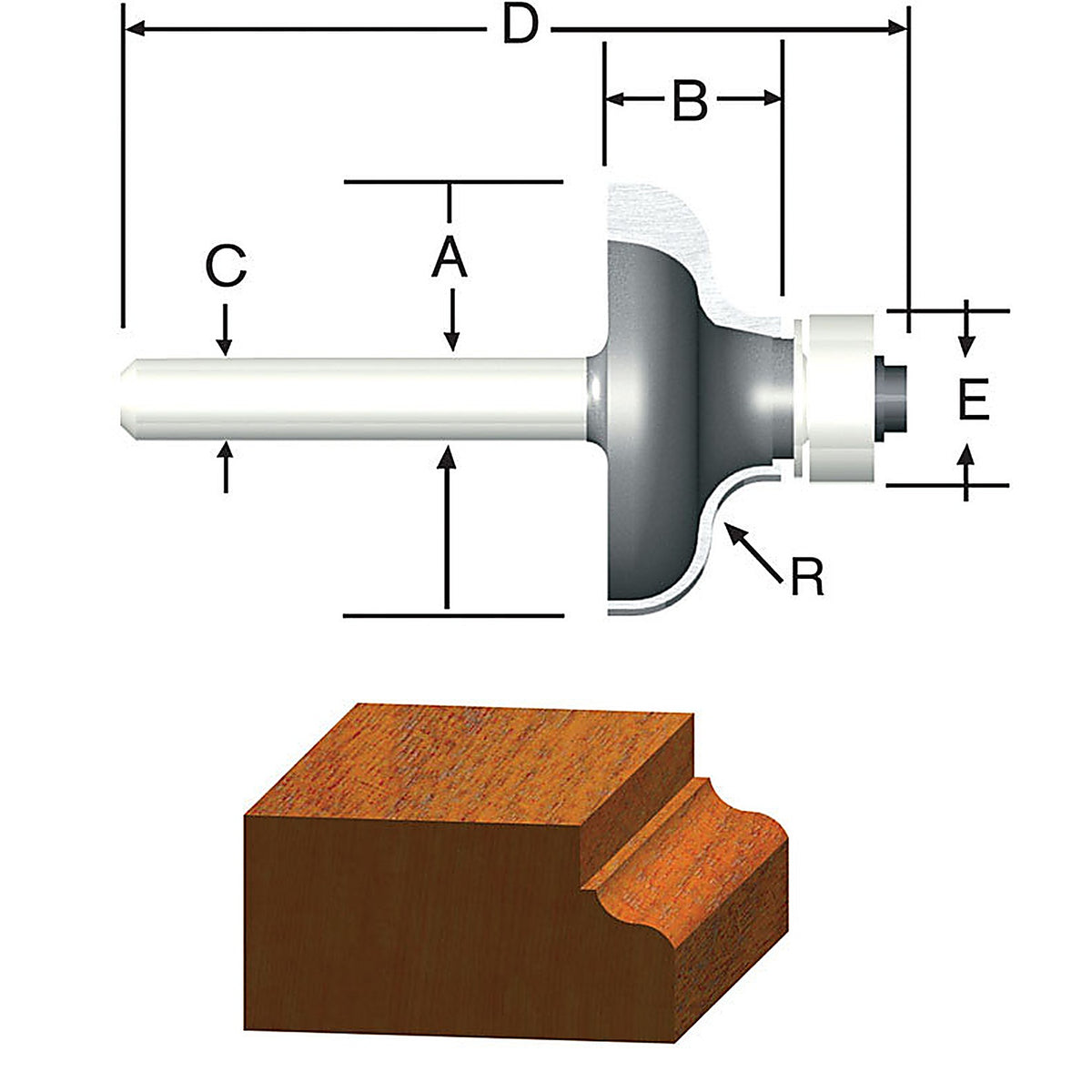 Vermont American - 23146 - 1-1/2 in. D X 1/4 in. R X 2-1/4 in. L Carbide Tipped Ogee Router Bit