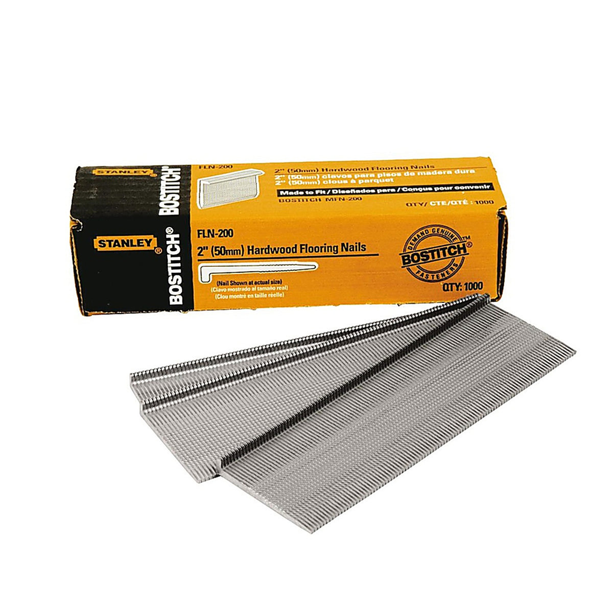 Bostitch - FLN-200 - 2 in. L X 16 Ga. Straight Strip Coated Hardwood Flooring Cleats 1000 pk