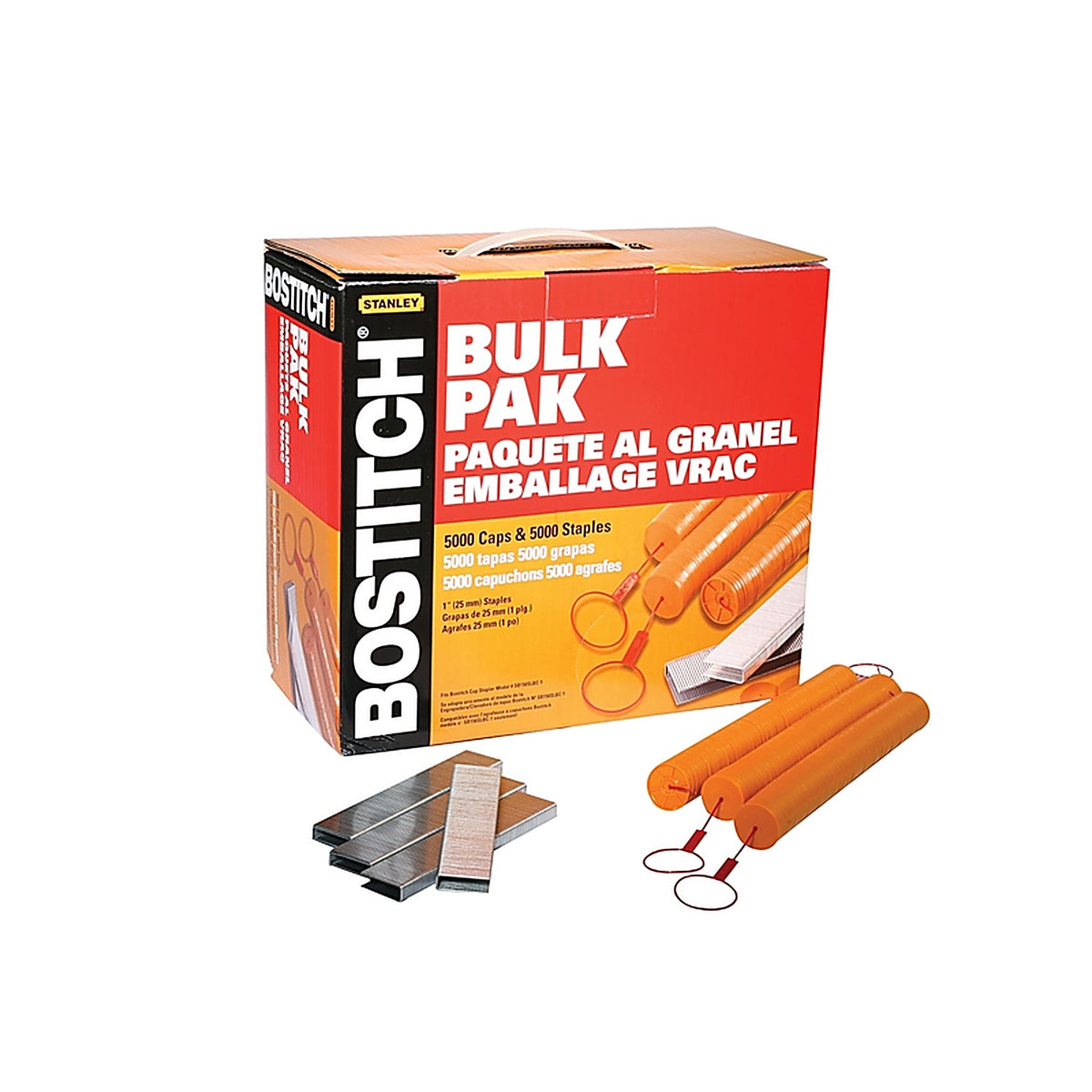 Stanley Bostitch - CAPPAK-5M - 5/16 in. W x 1 in. L 18 Ga. Medium Crown Caps and Staples - 5000/Pack