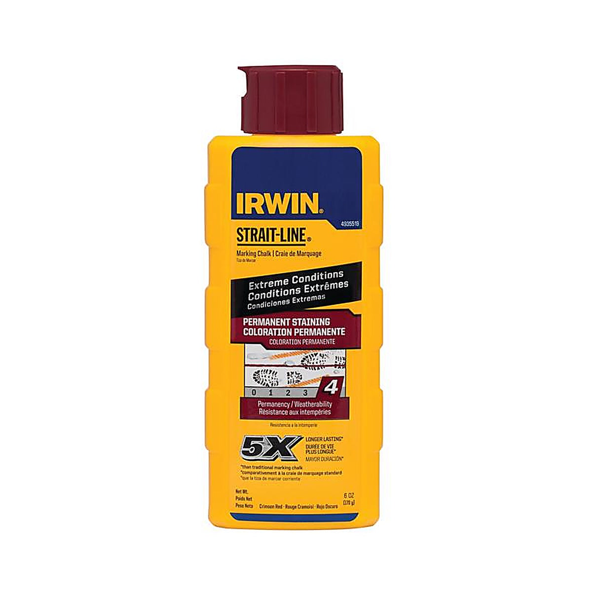 Irwin - 4935519 - Strait-Line 8 oz Permanent Marking Chalk Crimson Red 1 pk